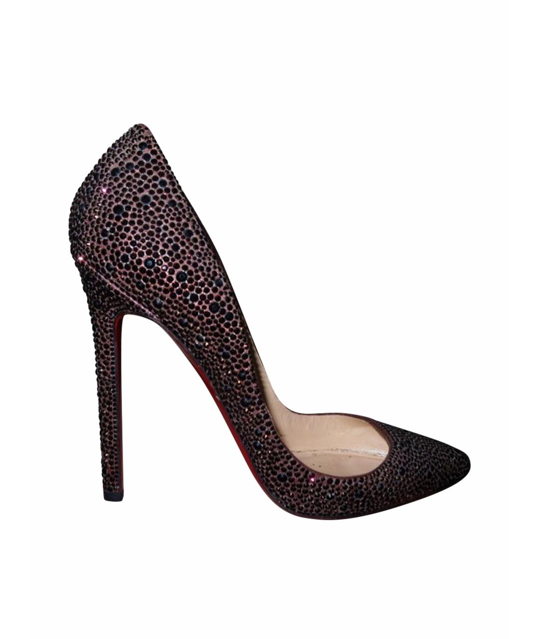 CHRISTIAN LOUBOUTIN Бордовые кожаные туфли, фото 1