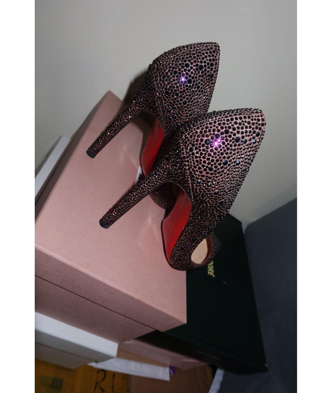 CHRISTIAN LOUBOUTIN Бордовые кожаные туфли, фото 5