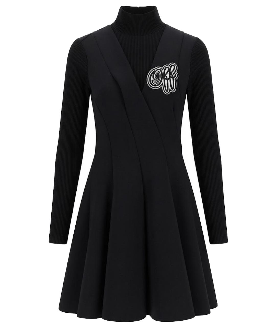 OFF-WHITE Темно-синее полиамидовое повседневное платье, фото 1
