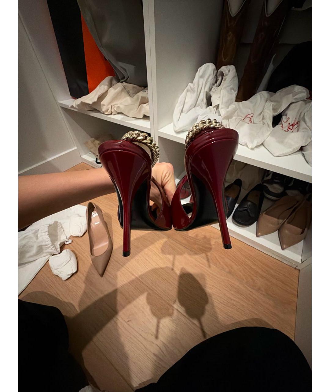 GUCCI Бордовые туфли из лакированной кожи, фото 4