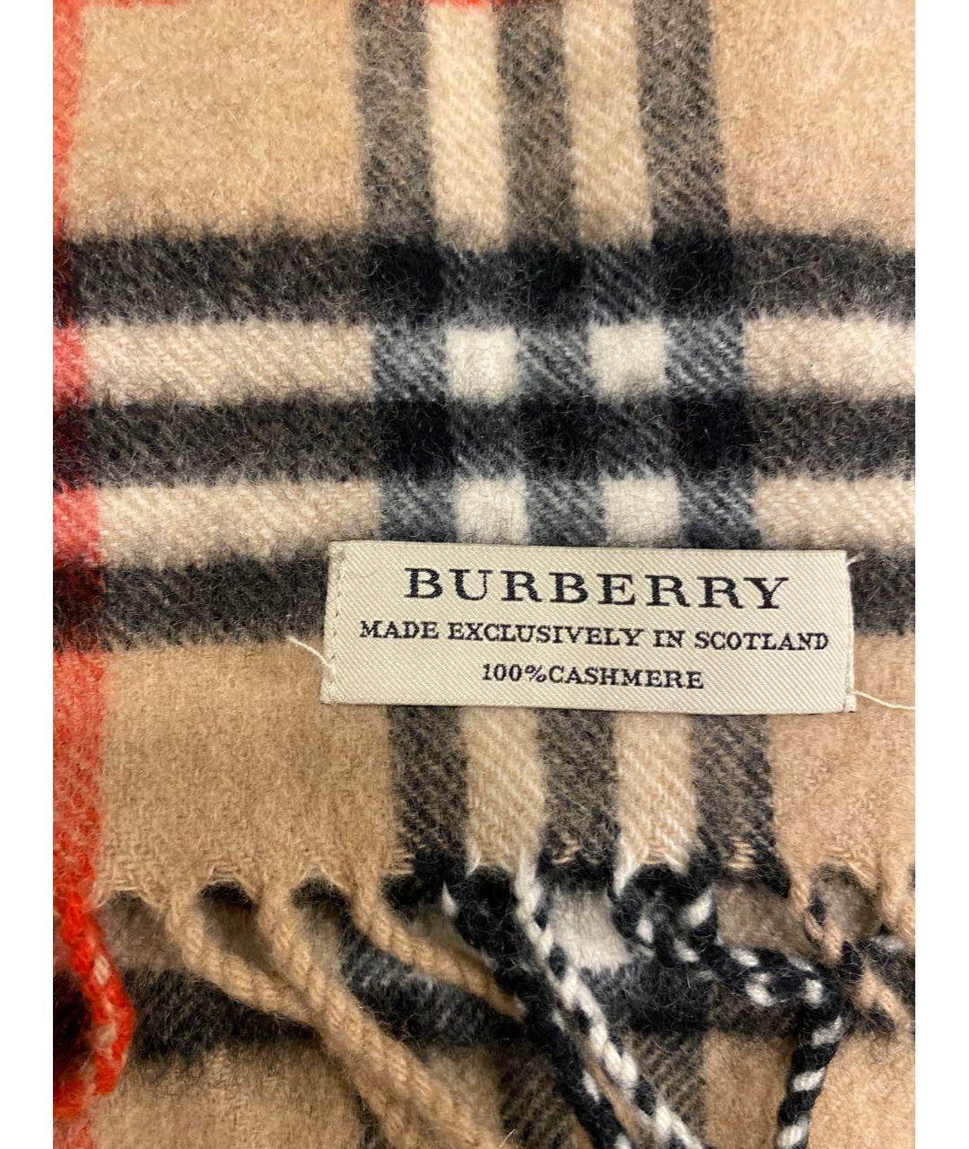 BURBERRY Горчичный кашемировый шарф, фото 3
