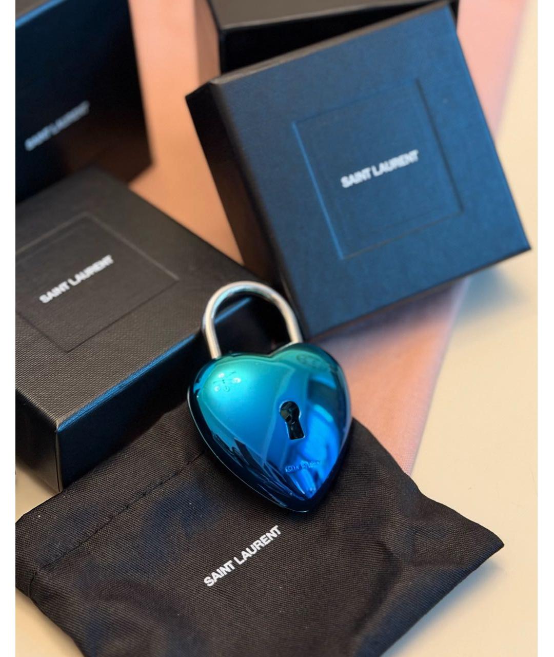 SAINT LAURENT Голубой брелок, фото 2