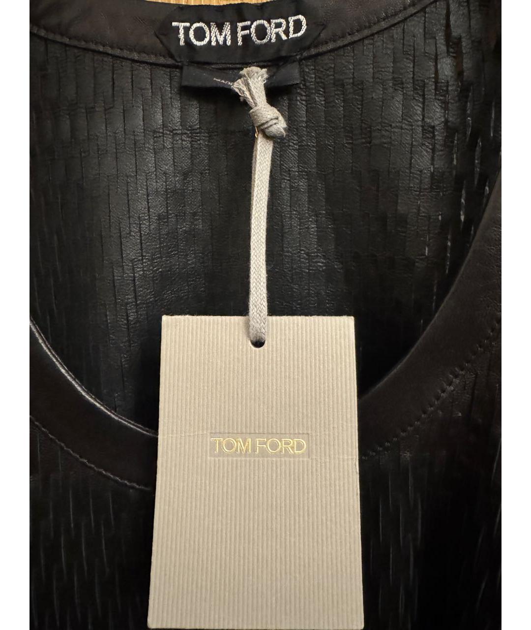TOM FORD Черная кожаная майка, фото 3