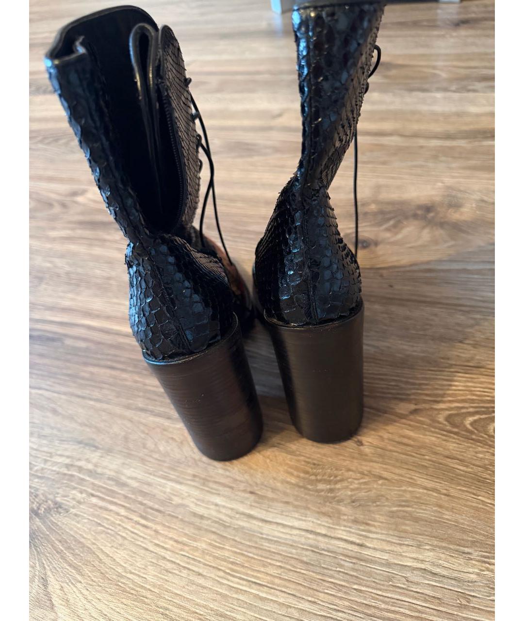 MIU MIU Черные ботильоны из кожи питона, фото 4