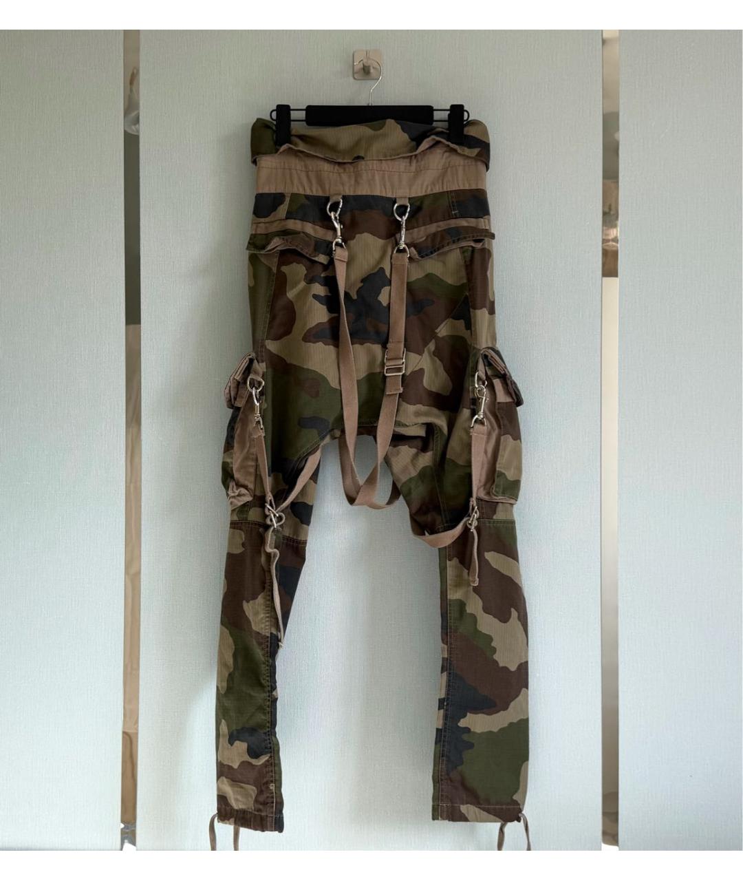 BALMAIN Зеленые хлопко-эластановые брюки чинос, фото 2