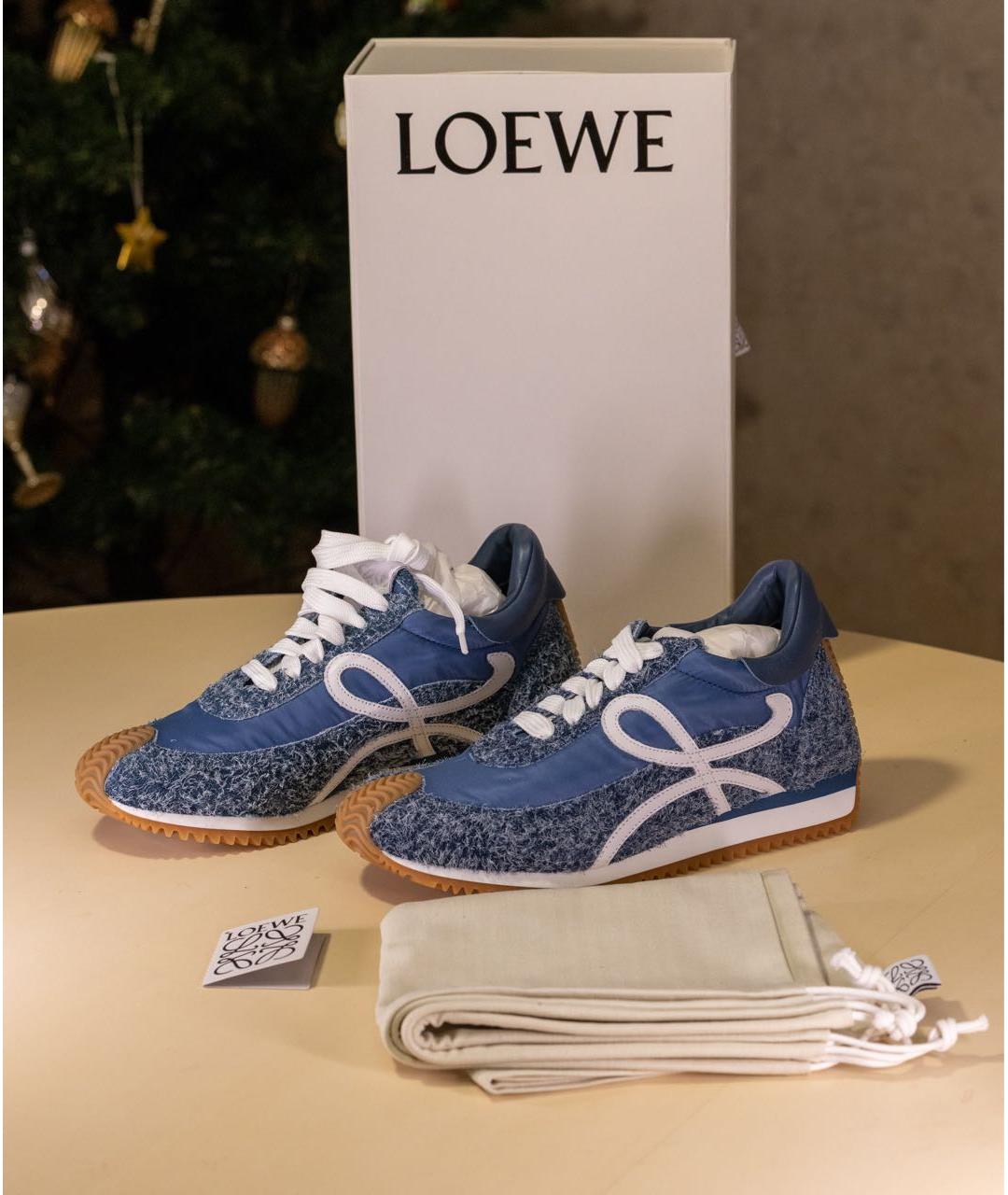 LOEWE Синие замшевые кроссовки, фото 7
