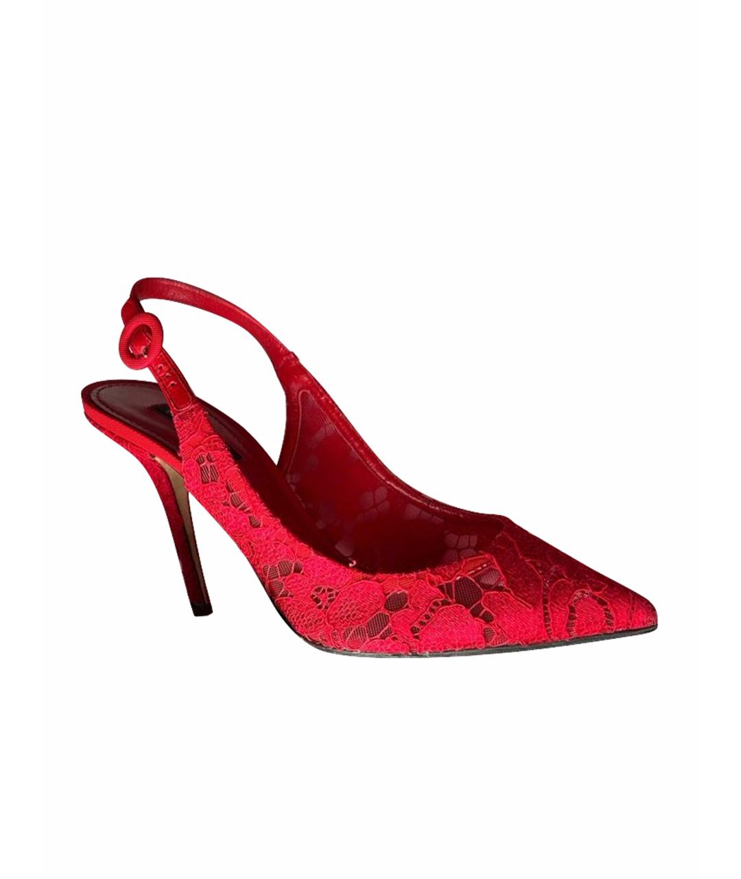 DOLCE&GABBANA Красные кожаные туфли, фото 1
