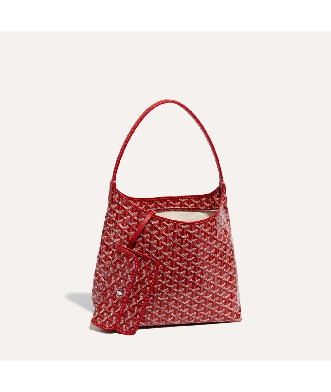 GOYARD Красная сумка через плечо из канвы, фото 3