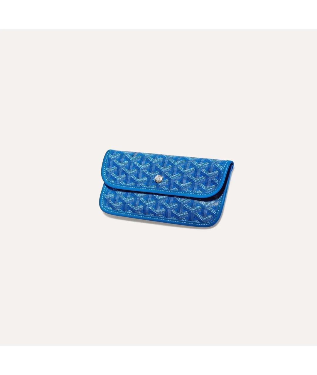GOYARD Голубая сумка через плечо из канвы, фото 4