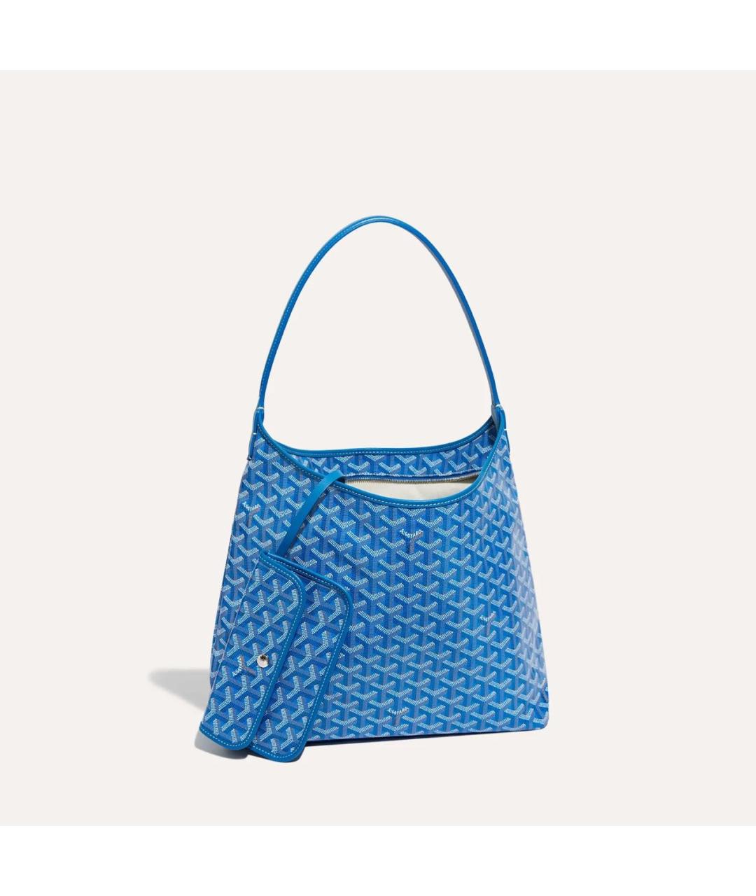 GOYARD Голубая сумка через плечо из канвы, фото 3