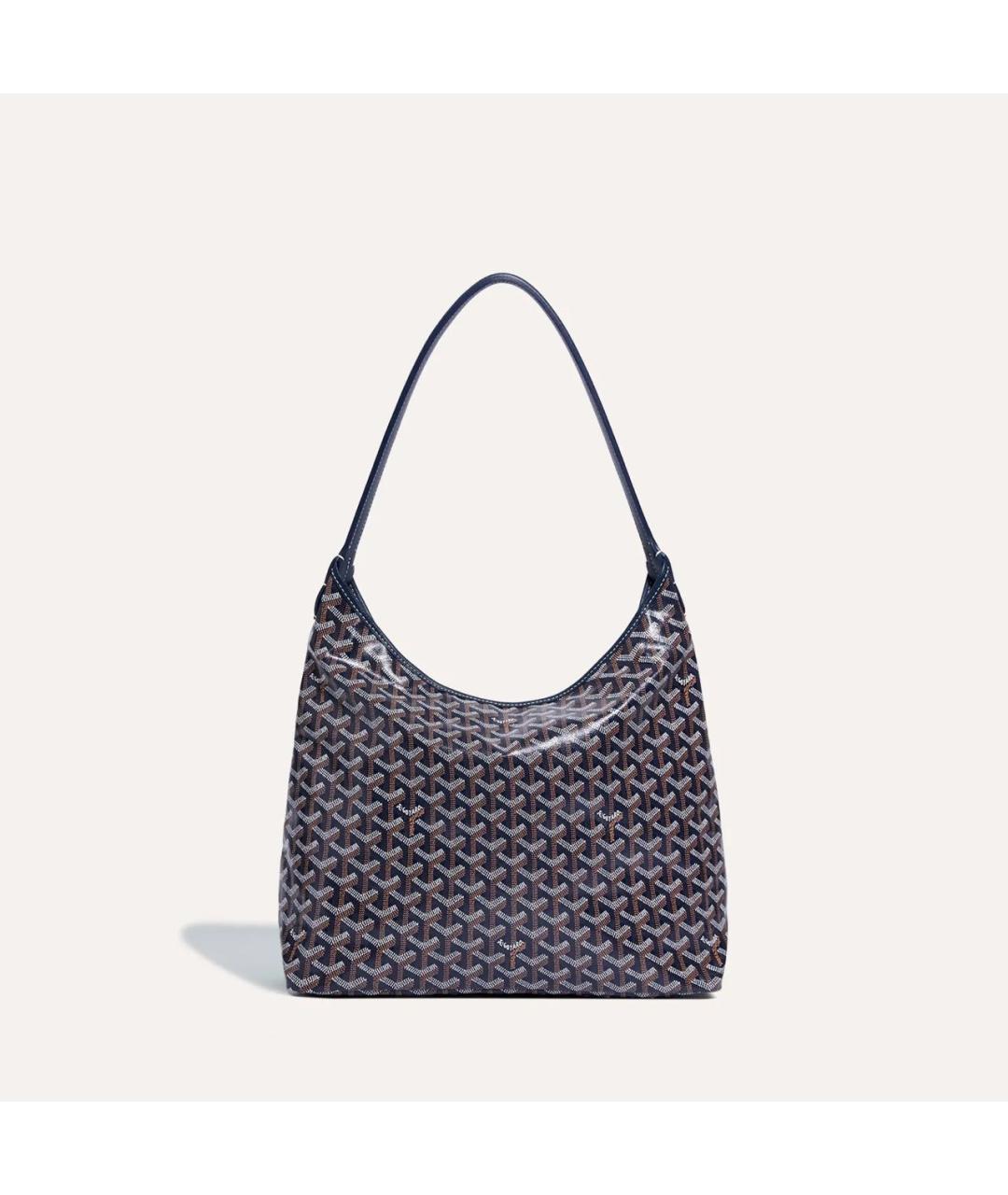 GOYARD Темно-синяя сумка через плечо из канвы, фото 5
