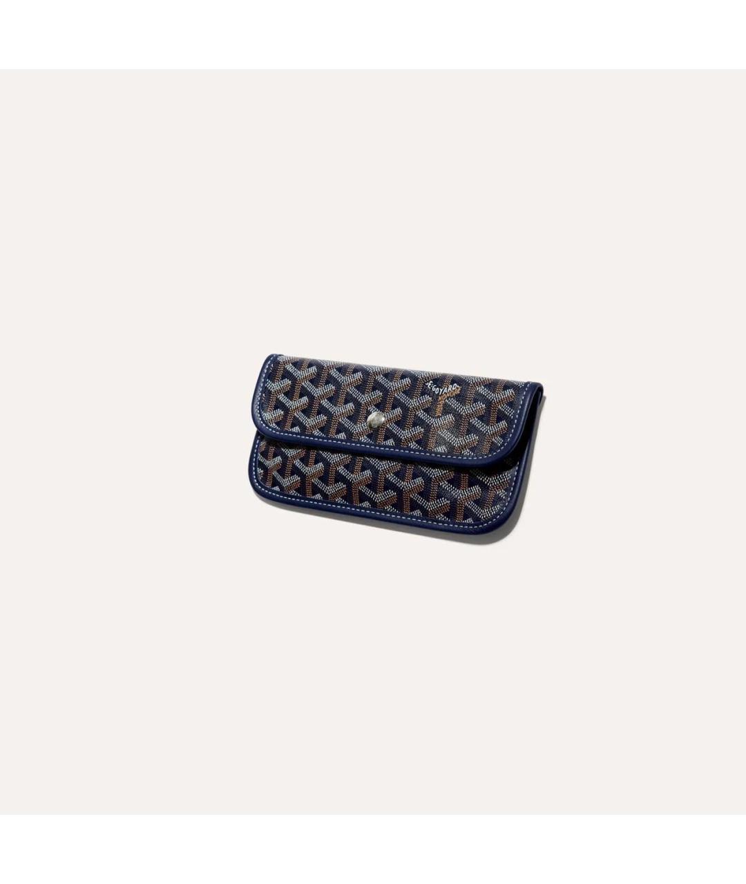 GOYARD Темно-синяя сумка через плечо из канвы, фото 4