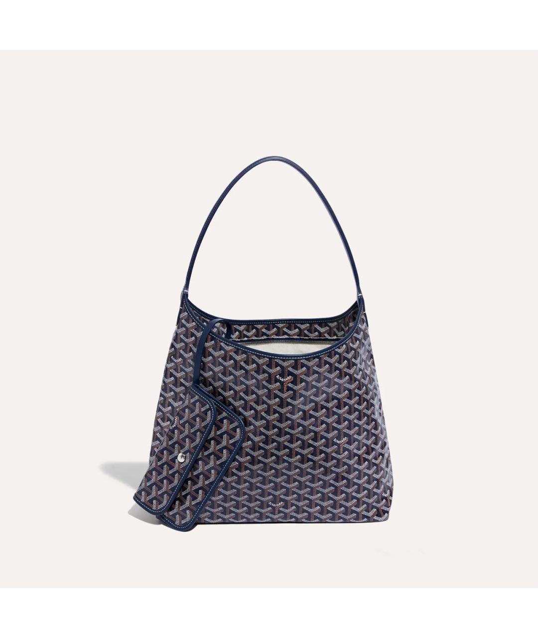 GOYARD Темно-синяя сумка через плечо из канвы, фото 3