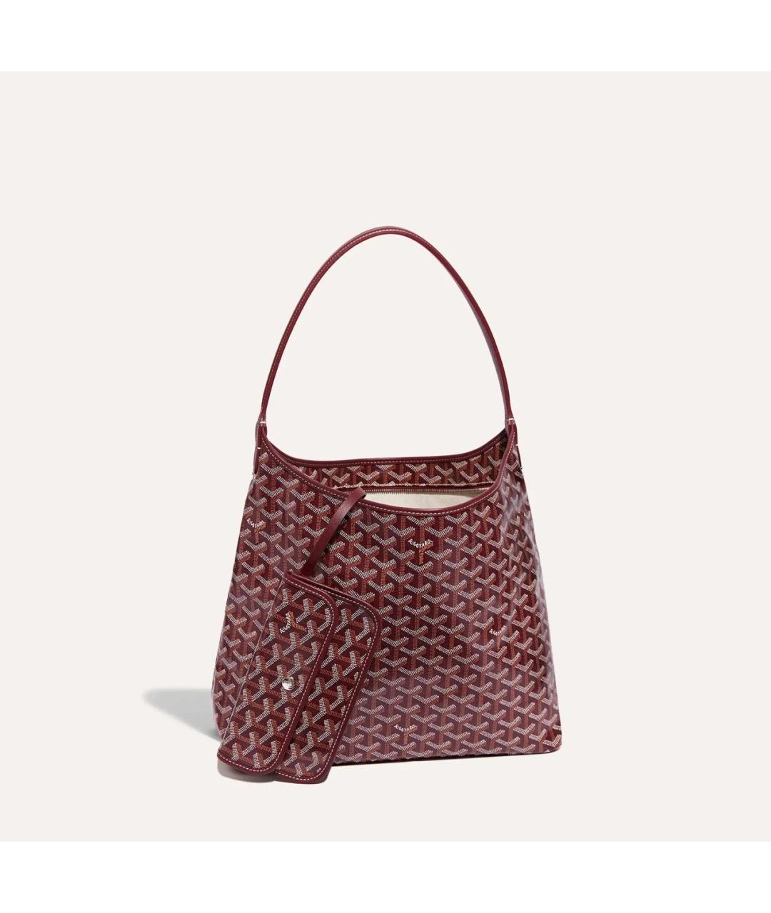 GOYARD Бордовая сумка через плечо из канвы, фото 3