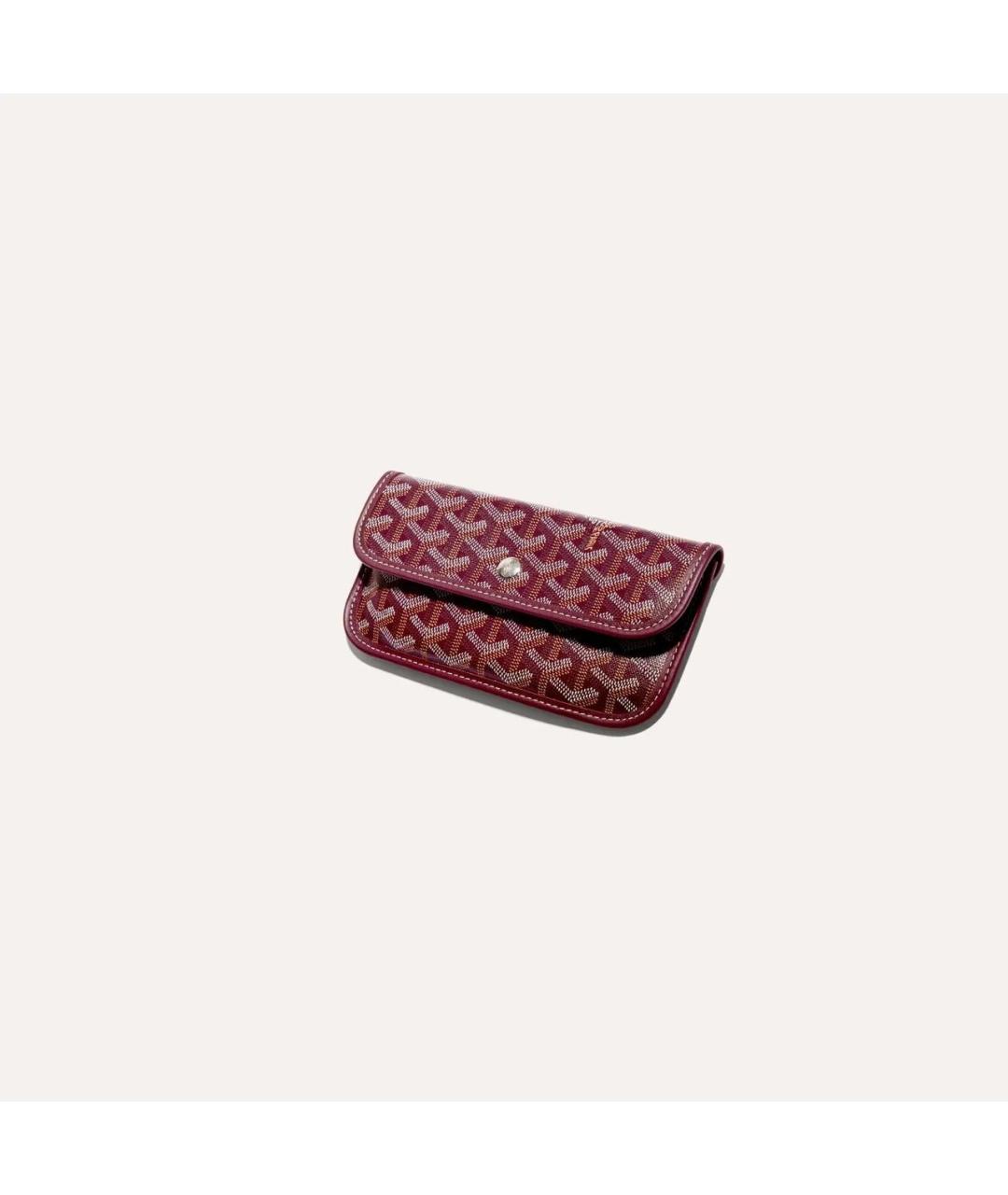 GOYARD Бордовая сумка через плечо из канвы, фото 4