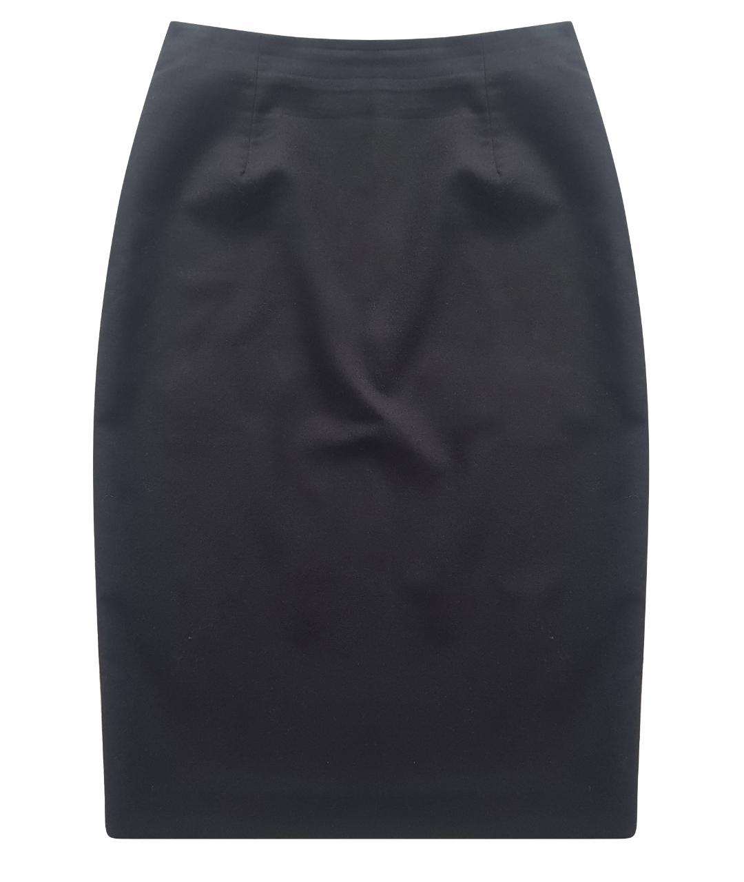 LES COPAINS Черная шерстяная юбка миди, фото 1