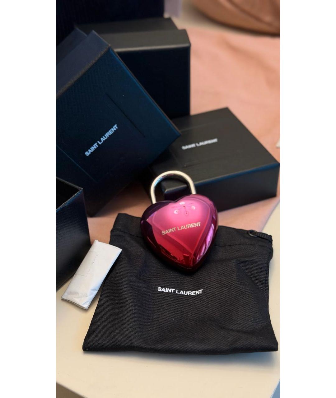 SAINT LAURENT Розовый брелок, фото 4