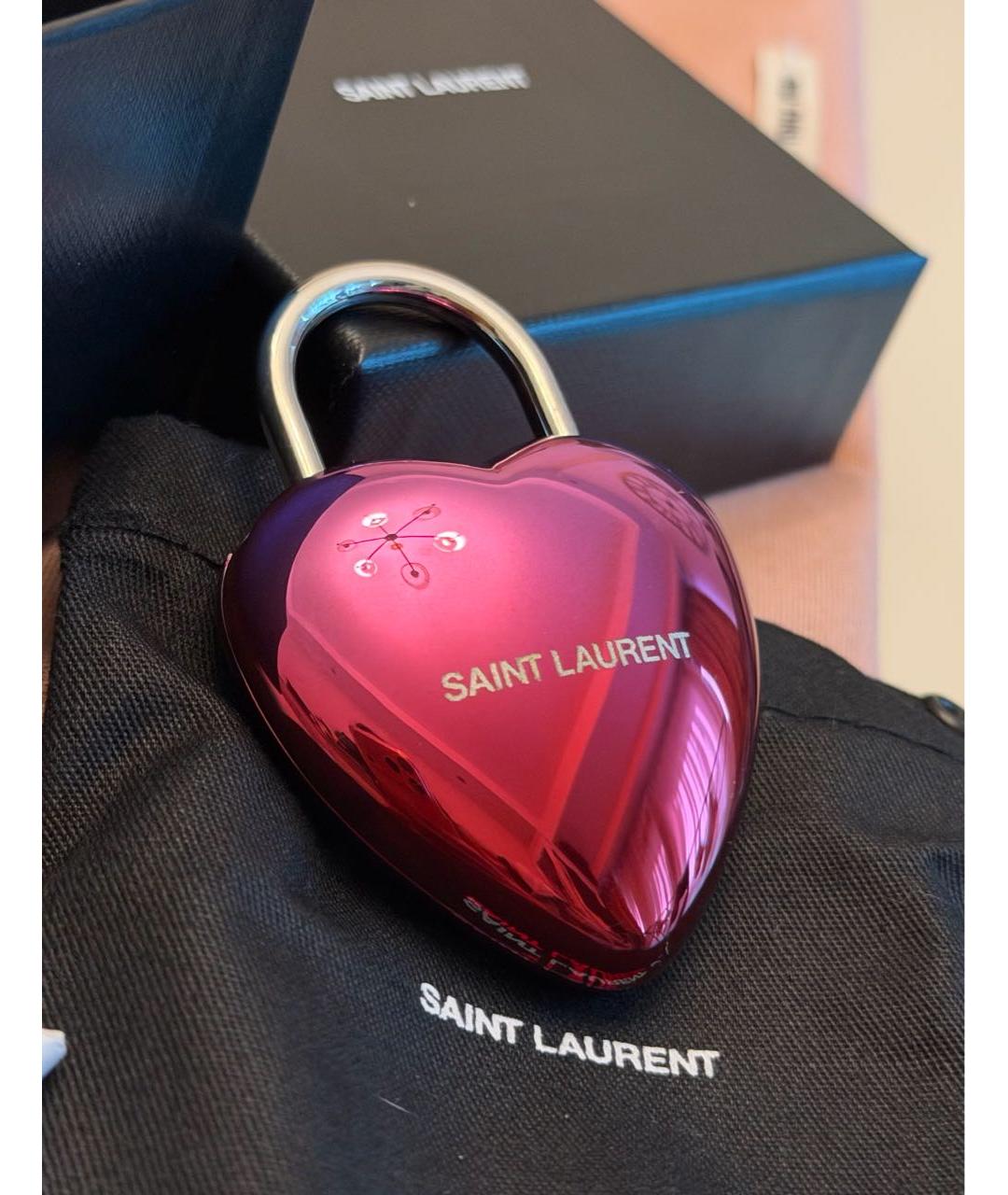 SAINT LAURENT Розовый брелок, фото 3