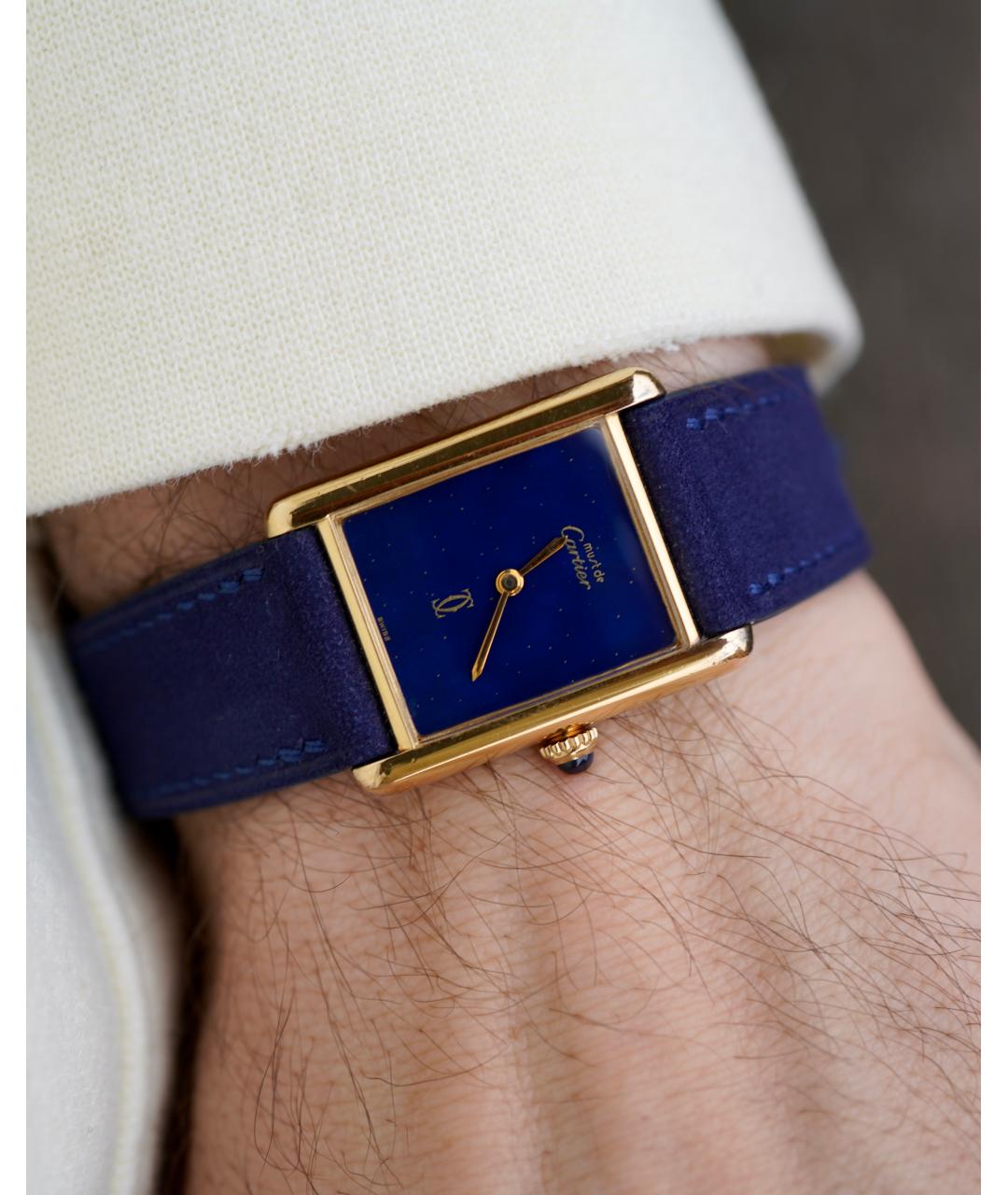 CARTIER Синие серебряные часы, фото 5