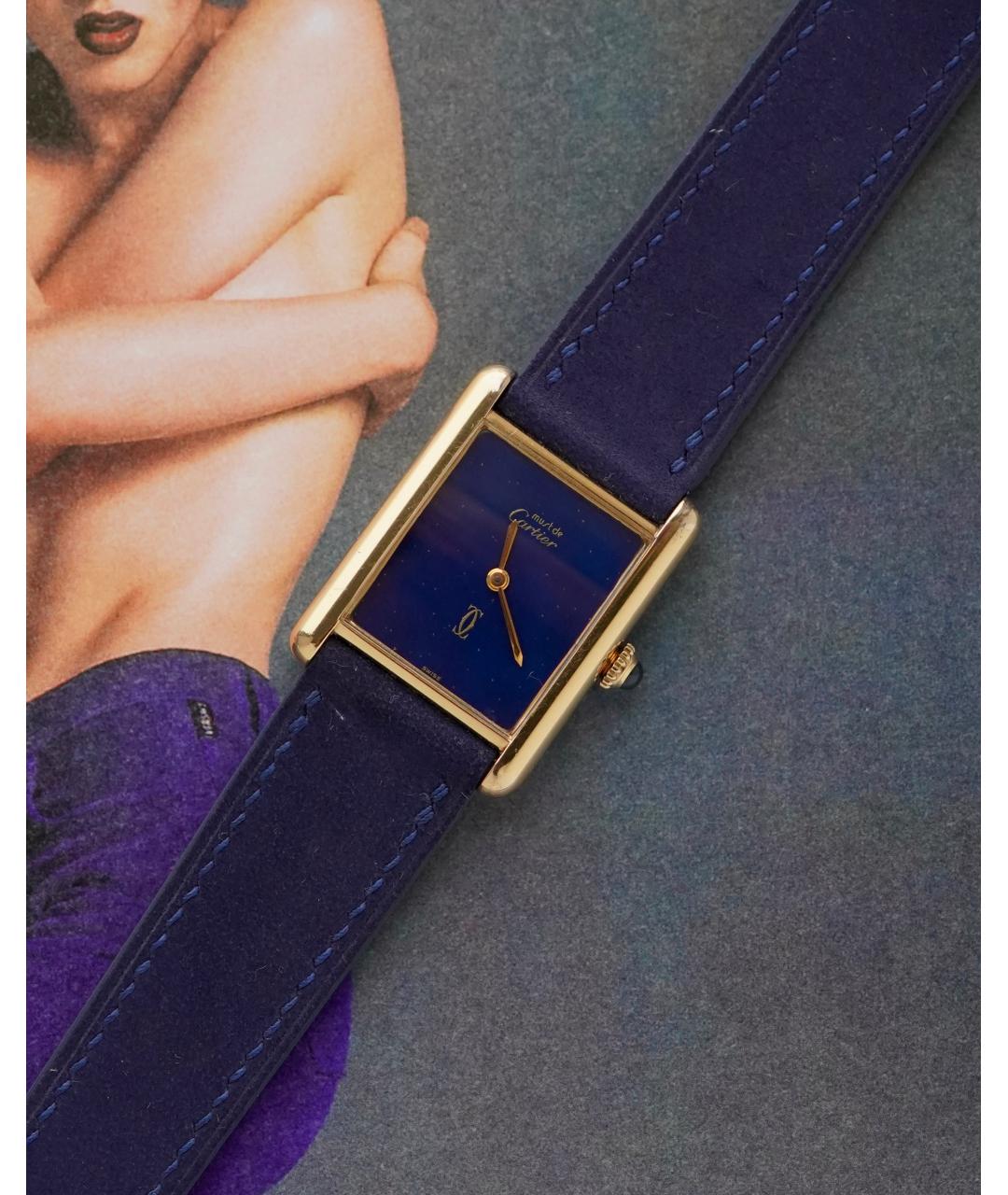 CARTIER Синие серебряные часы, фото 6