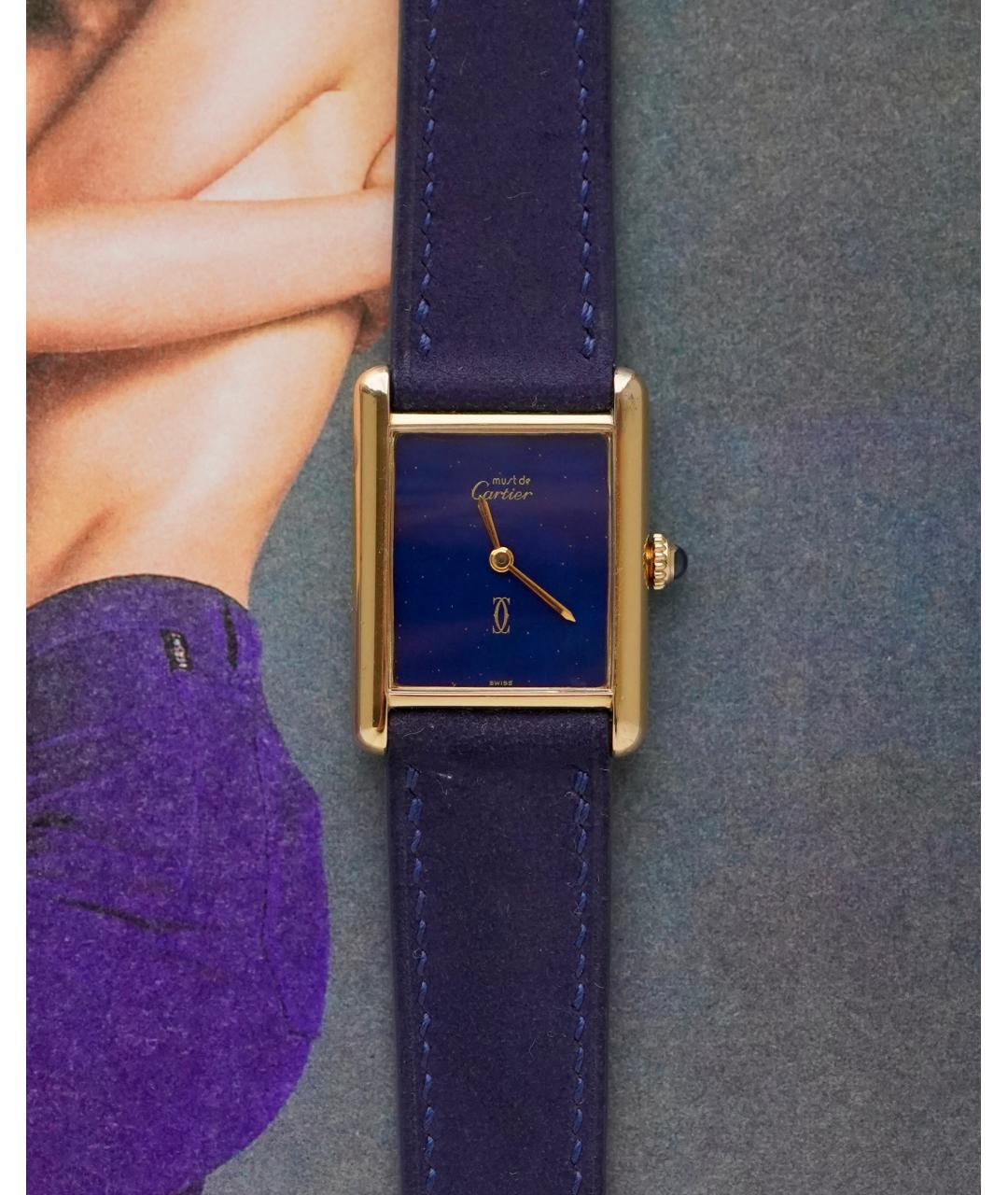 CARTIER Синие серебряные часы, фото 7