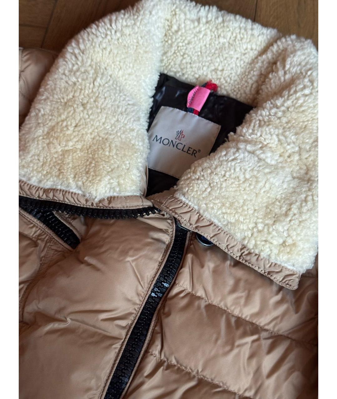 MONCLER Бежевая полиамидовая куртка, фото 3