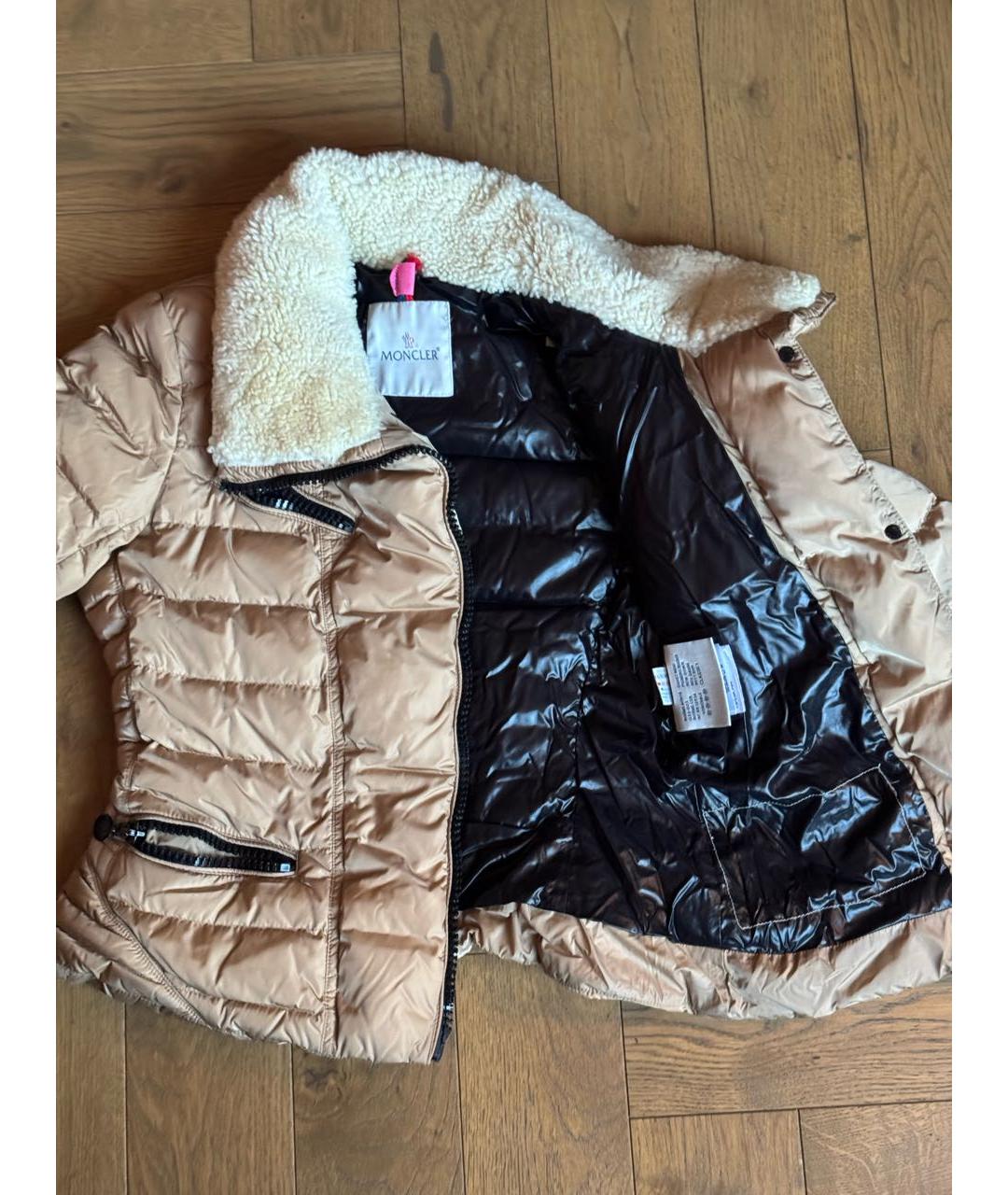 MONCLER Бежевая полиамидовая куртка, фото 6