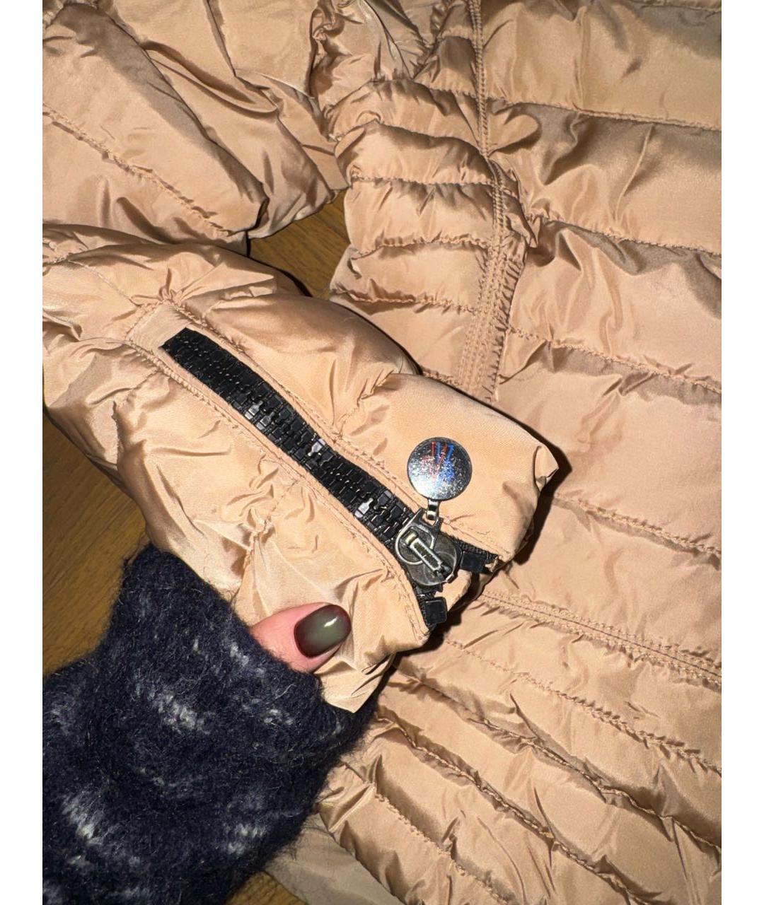 MONCLER Бежевая полиамидовая куртка, фото 5