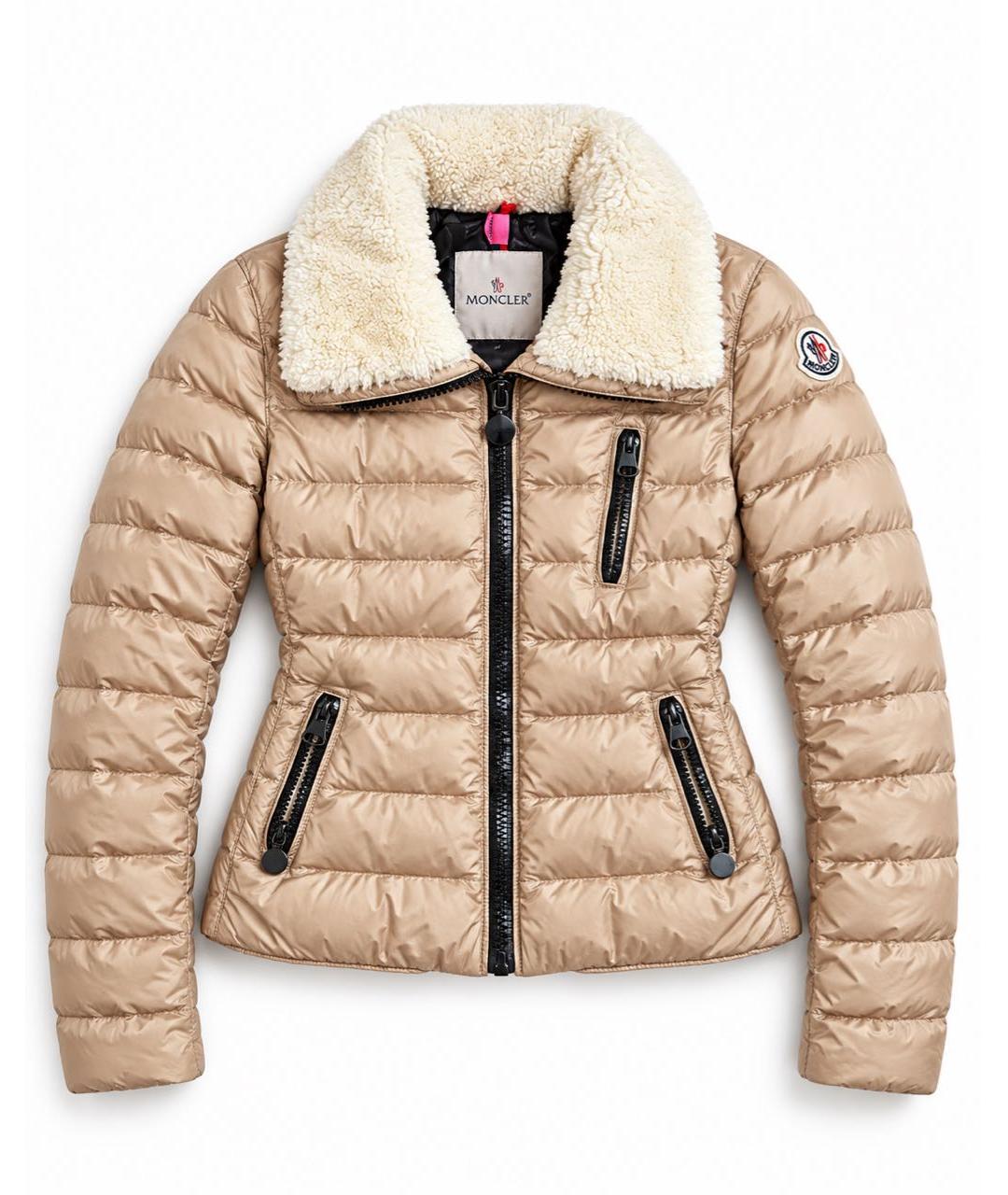 MONCLER Бежевая полиамидовая куртка, фото 1