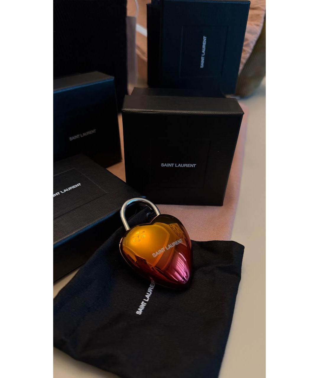SAINT LAURENT Оранжевый брелок, фото 4