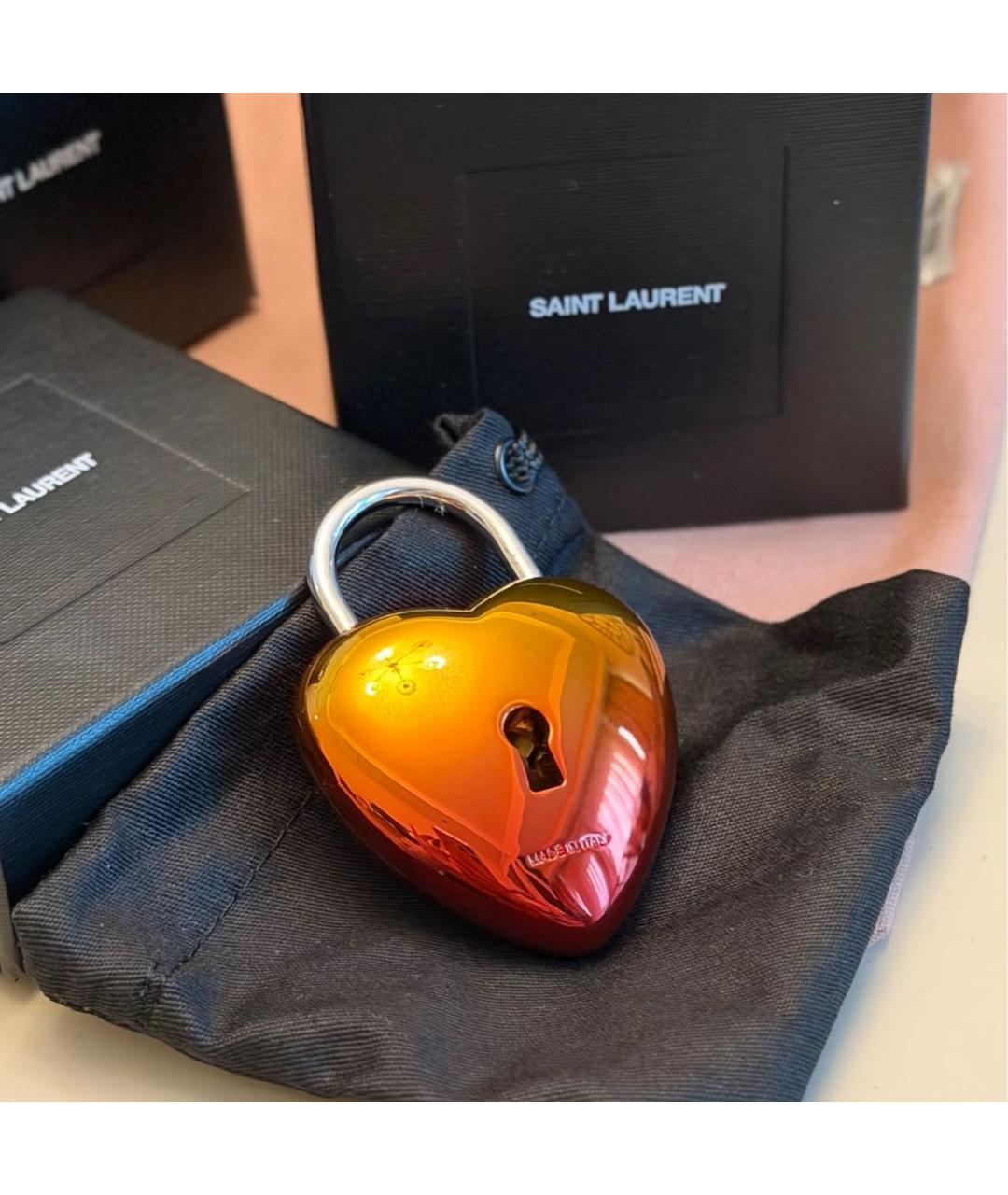SAINT LAURENT Оранжевый брелок, фото 5