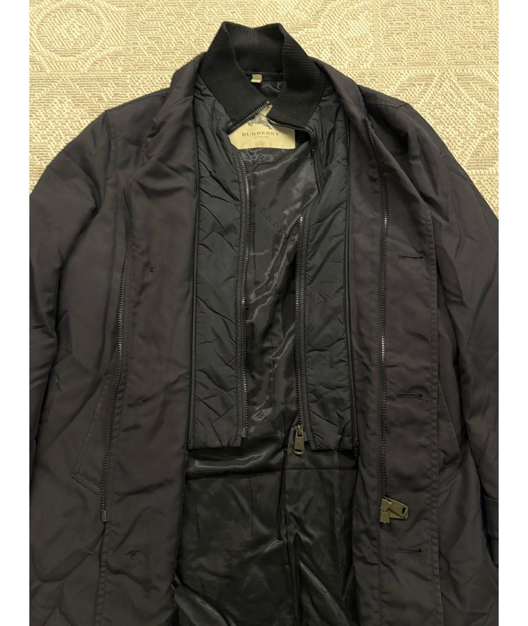 BURBERRY Черное полиамидовое пальто, фото 4