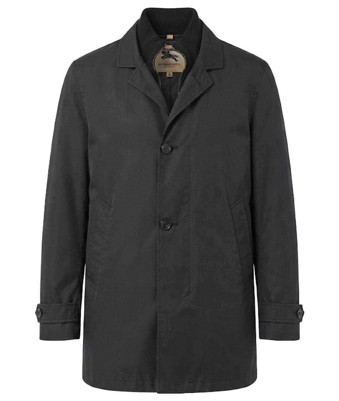 BURBERRY Черное полиамидовое пальто, фото 1