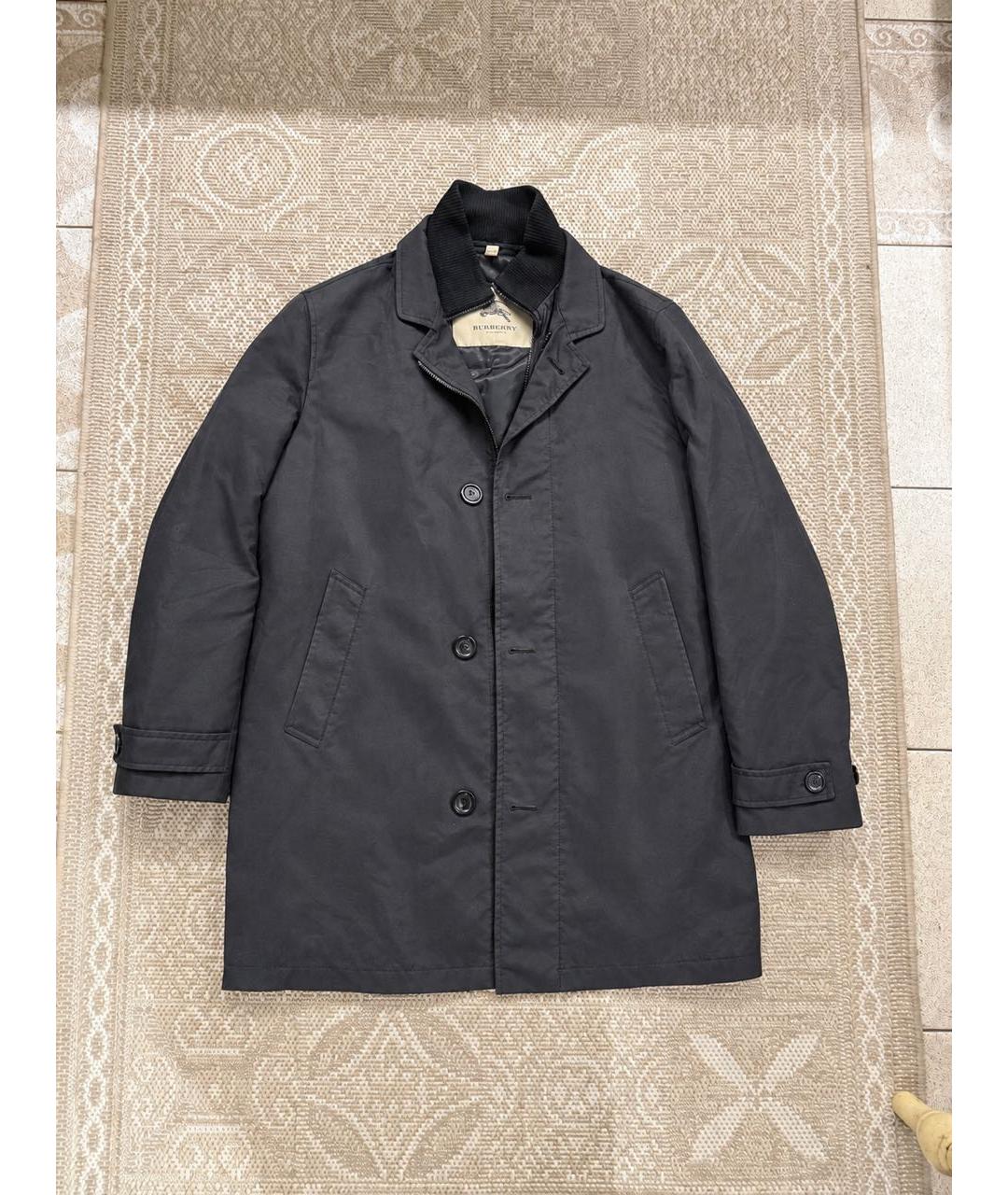 BURBERRY Черное полиамидовое пальто, фото 5