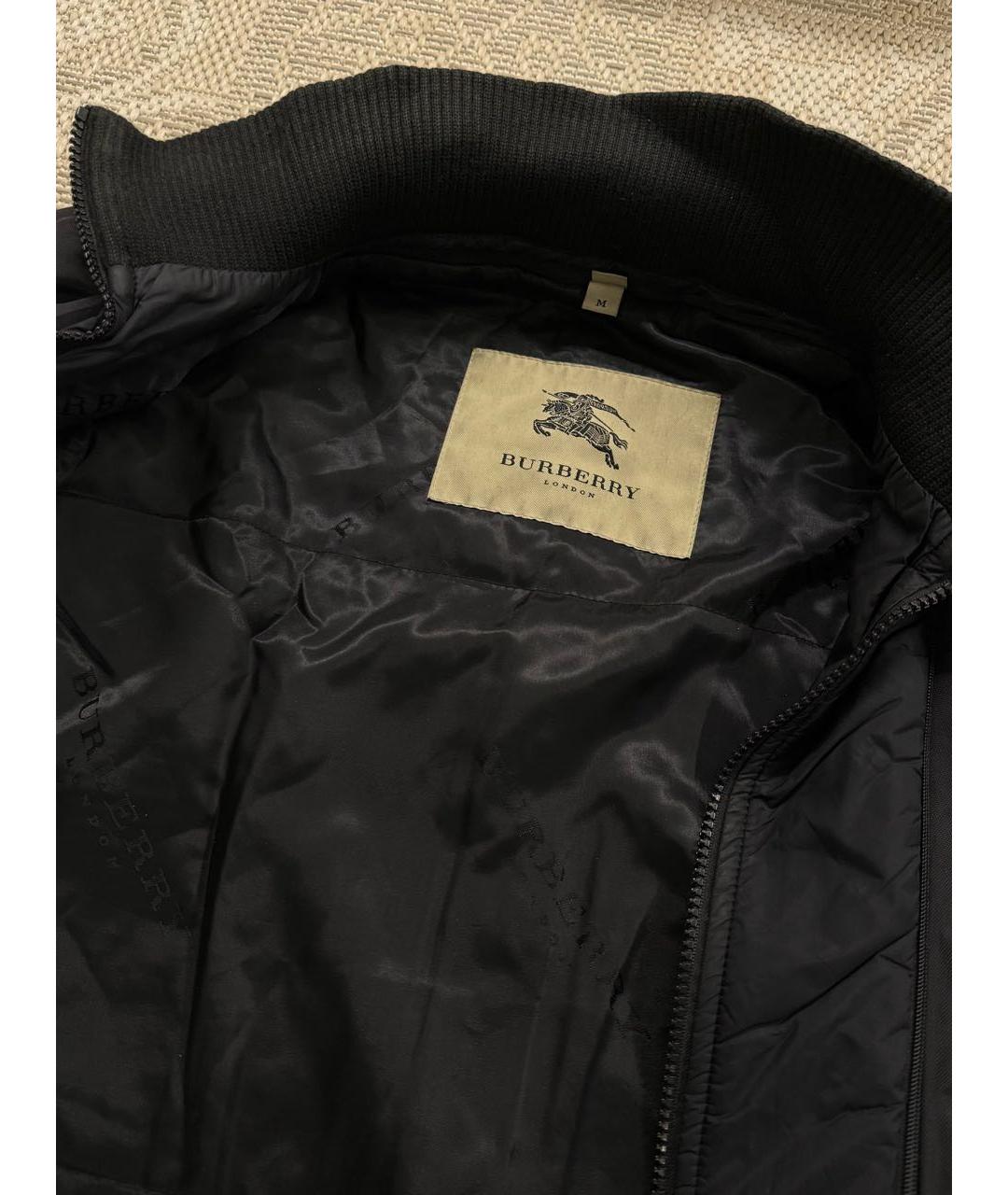 BURBERRY Черное полиамидовое пальто, фото 2