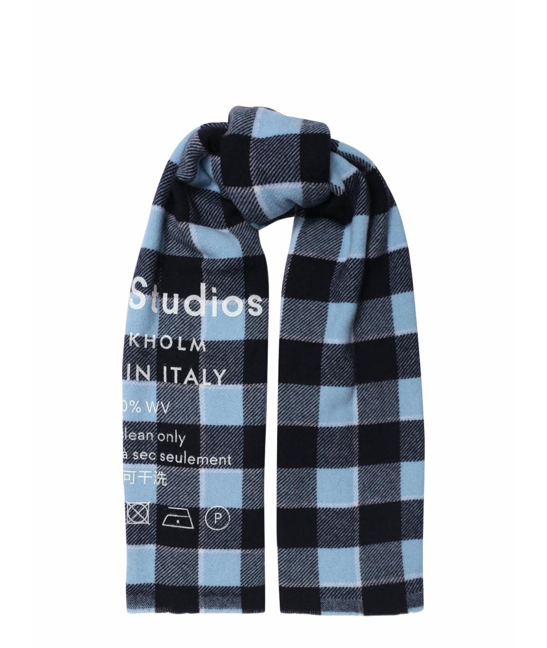 ACNE STUDIOS Голубой шерстяной шарф, фото 1