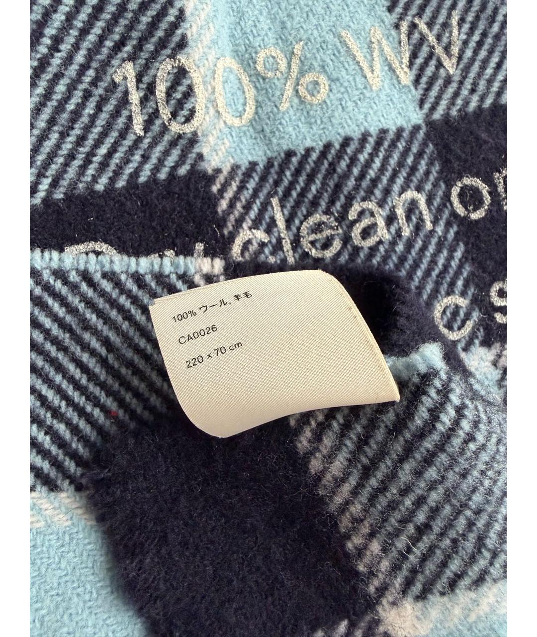 ACNE STUDIOS Голубой шерстяной шарф, фото 7