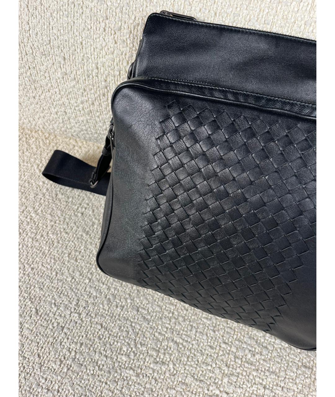 BOTTEGA VENETA Черная кожаная сумка на плечо, фото 8