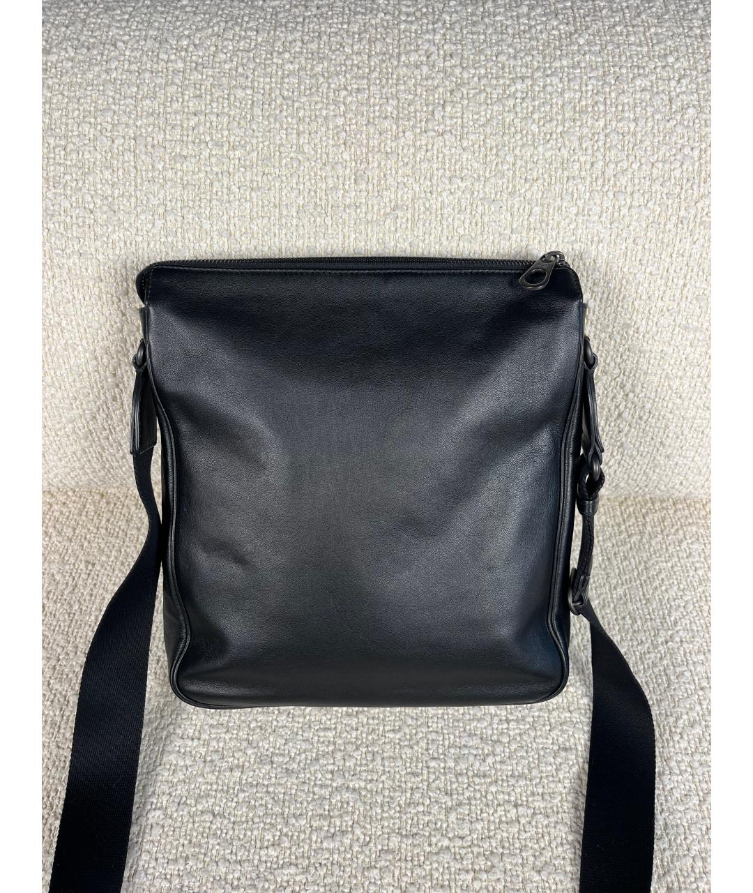BOTTEGA VENETA Черная кожаная сумка на плечо, фото 3