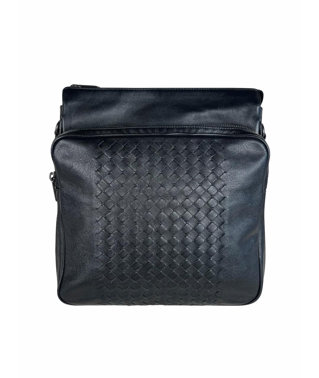 BOTTEGA VENETA Черная кожаная сумка на плечо, фото 1