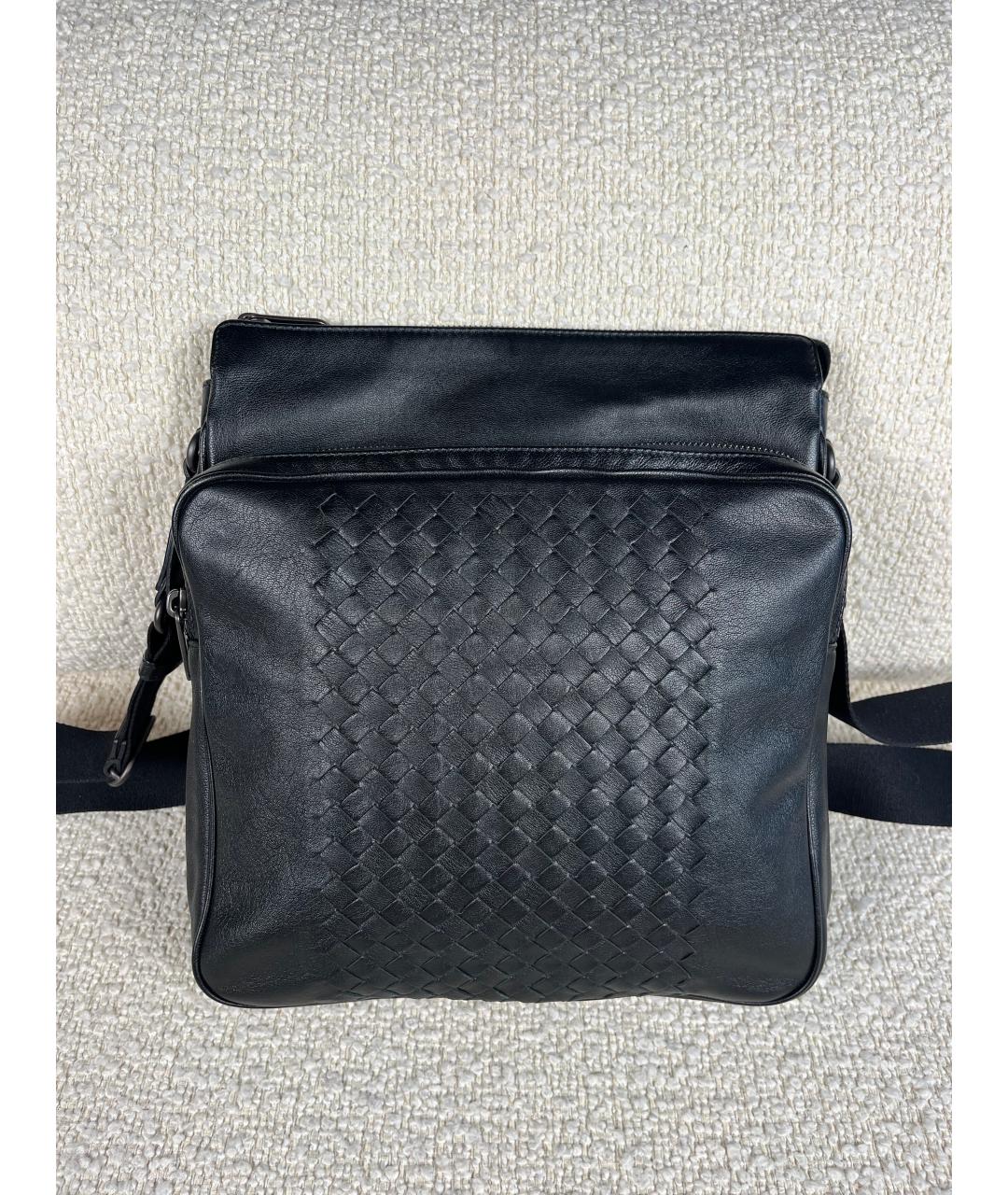 BOTTEGA VENETA Черная кожаная сумка на плечо, фото 9