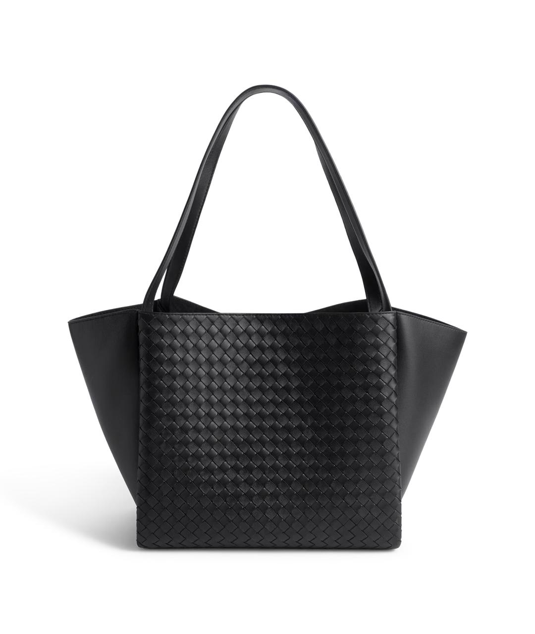 BOTTEGA VENETA Черная кожаная сумка через плечо, фото 1