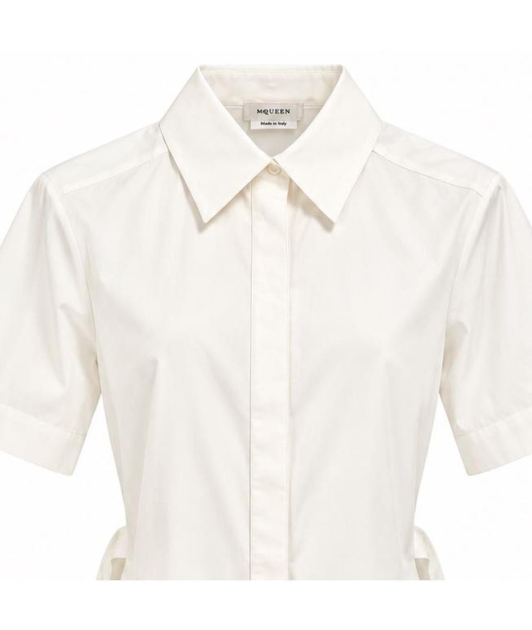 ALEXANDER MCQUEEN Белое хлопковое повседневное платье, фото 4