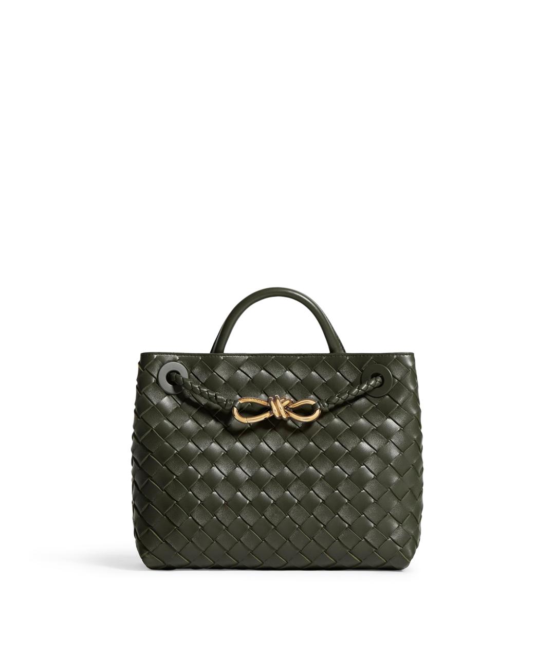 BOTTEGA VENETA Зеленая кожаная сумка тоут, фото 2