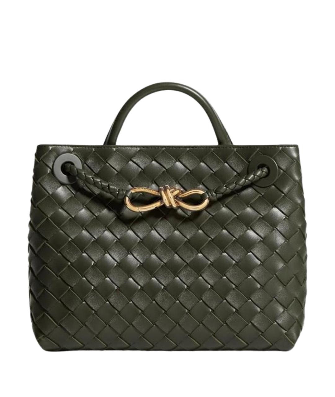 BOTTEGA VENETA Зеленая кожаная сумка тоут, фото 1