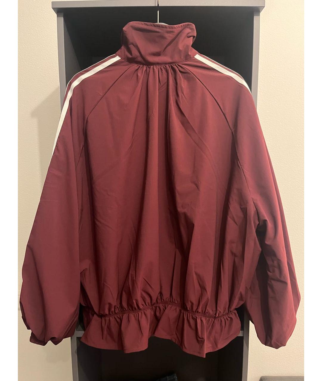 ADIDAS Бордовая полиэстеровая куртка, фото 2