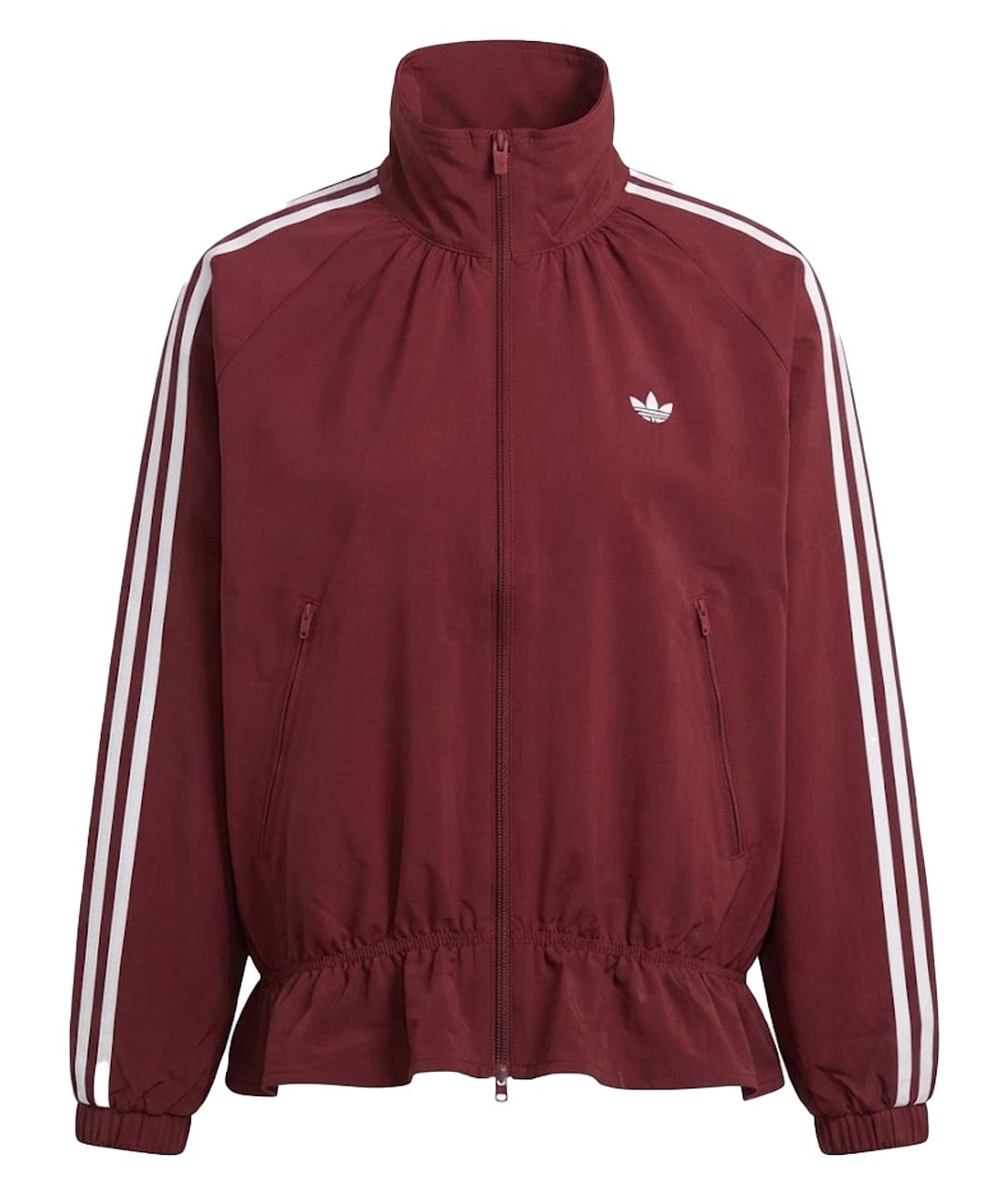ADIDAS Бордовая полиэстеровая куртка, фото 1