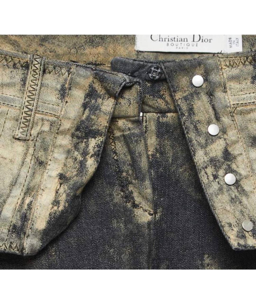 CHRISTIAN DIOR Горчичные хлопковые прямые джинсы, фото 4
