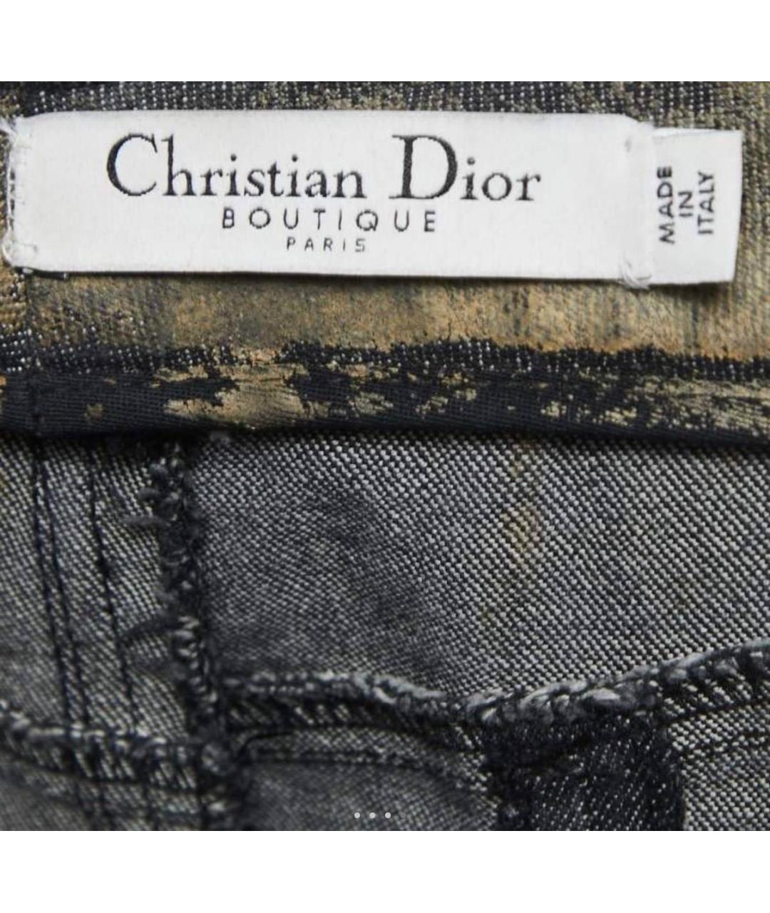 CHRISTIAN DIOR Горчичные хлопковые прямые джинсы, фото 3