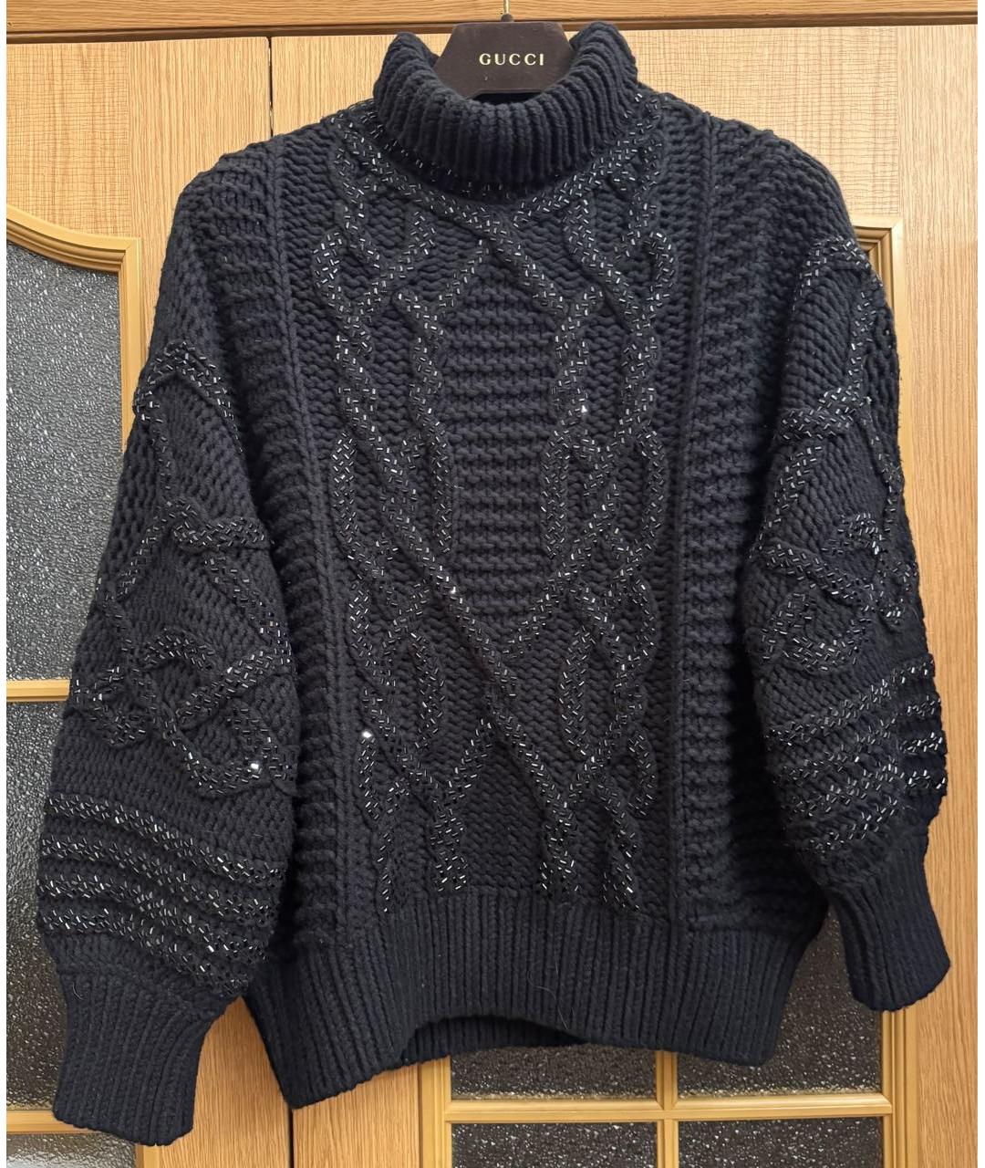 ERMANNO SCERVINO Черный шерстяной джемпер / свитер, фото 3